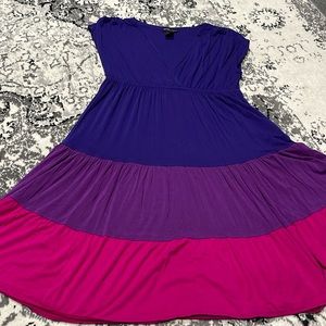 New York & Co purple and pink swing dress